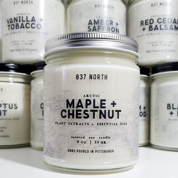 Maple + Chestnut, 9 oz. Soy Candle
