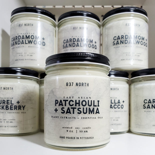 Patchouli + Satsuma, 9 oz. Soy Candle