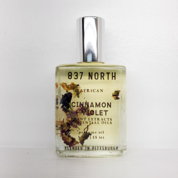 Cinnamon + Violet, 15 ml. Unisex Violet-Infused Perfume Oil