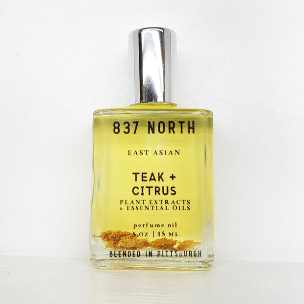 Teak + Citrus, 15 ml. Unisex Orange Peel-Infused Perfume Oil