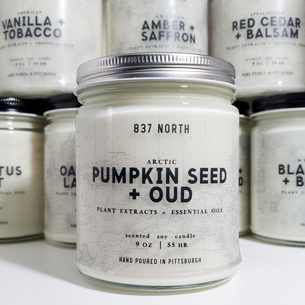 Pumpkin Seed + Oud, 9 oz. Soy Candle
