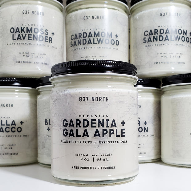 Gardenia + Gala Apple, 9 oz. Soy Candle