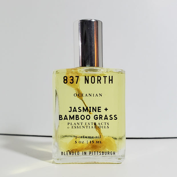 Jasmine + Bamboo Grass, 15 ml. Unisex Jasmine-Infused Perfume Oil