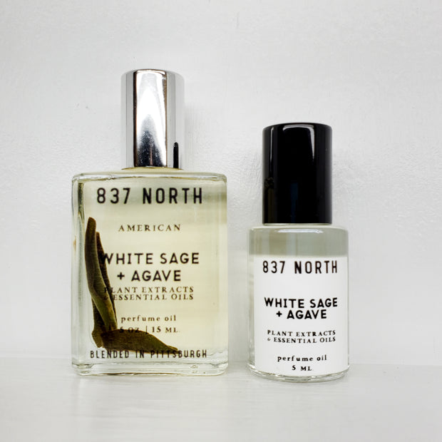 White Sage + Agave, 15 ml. Unisex White Sage-Infused Perfume Oil